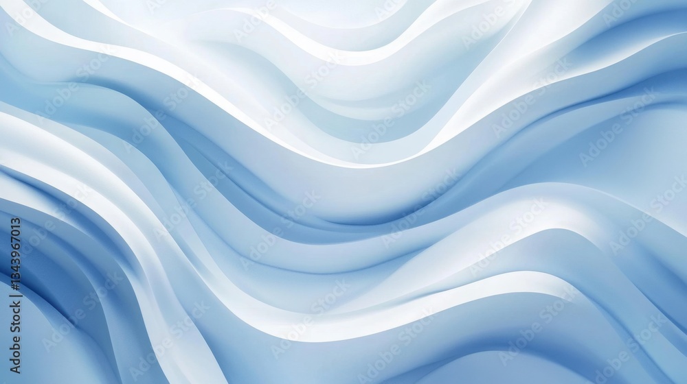 Poster abstract blue and white gradient background with a dreamy and calming effect. suitable for banners, 