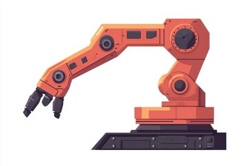 Naklejka premium Robotic Arm with Articulated Joint for Industrial Automation Use