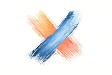 Abstract Cross Strokes for Blue Orange Paint.