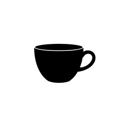 Simple coffee cup silhouette: A sleek, minimalist silhouette of a coffee cup, perfect for graphic designs and conveying a sense of simplicity and warmth.