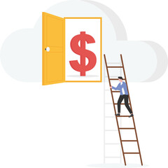 Businessman with Computer Network

