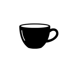 Simple Coffee Cup Silhouette: A minimalist depiction of a coffee cup, conveying simplicity and versatility. The stark contrast and clean lines.
