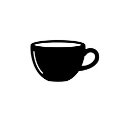 Minimalist Coffee Cup Silhouette: A simple, sleek black silhouette of a coffee cup, perfect for adding a touch of elegance to any design.