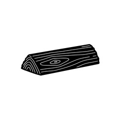 Wood Log Illustration: A stylized illustration of a single wood log, featuring detailed lines to depict the wood grain and texture, perfect for design projects.