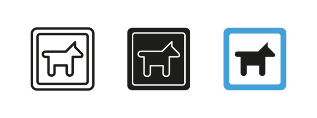Dog access icon. Pet friendly vector illustration. Sign indicating an area where dogs are allowed. Public space guidance for pet owners and animal-friendly facilities pictogram.