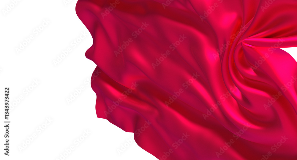 Aufkleber fuchsia fabric billows and swirls in a dramatic display