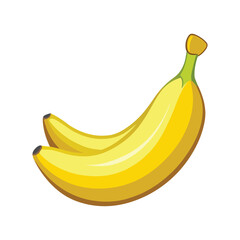 Two ripe yellow bananas with white background