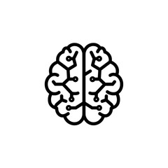 Fototapeta premium Brain Connectivity: A simple illustration of a brain with circuit-like connections. 