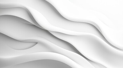 Obraz premium Modern white wave background with flowing shapes, a smooth gradient, and a luxurious minimal feel.