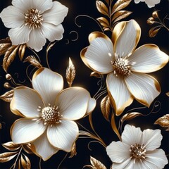 Luxurious Floral Pattern Seamless Design for Wallpaper Fabric and Accessories Decorative Baroque Style