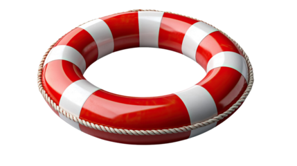 Lifesaver's Hope: A vibrant red and white lifesaver, symbolizing rescue and safety, rests, hinting at moments of peril and the promise of security and assistance.