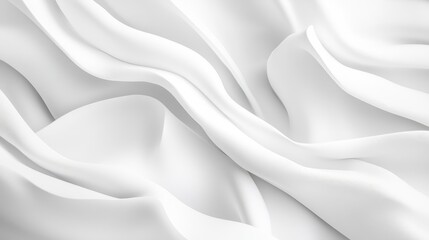 Obraz premium Soft abstract white backdrop with fluid, undulating curves and a clean, airy aesthetic.