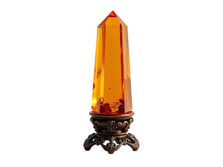 Fiery Citrine Obelisk: A Captivating Gemstone Sculpture