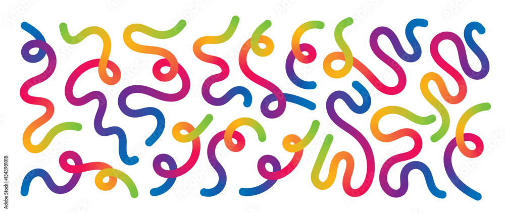 Poster abstract gradient line element design vector set. creative concept modern art design with dynamic co