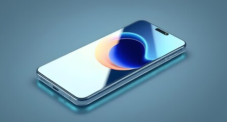 mobile phone with a blue ribbon