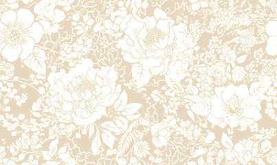 Fototapeta premium Creative 2D Doodle seamless pattern Floral or flower Illustrations