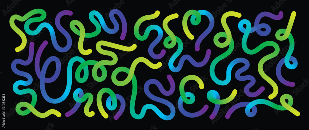 Aufkleber abstract gradient line element design vector set. creative concept modern art design with dynamic co