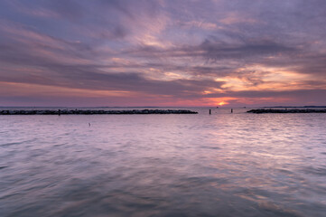 Fototapeta premium 霞ヶ浦の夕焼けの風景