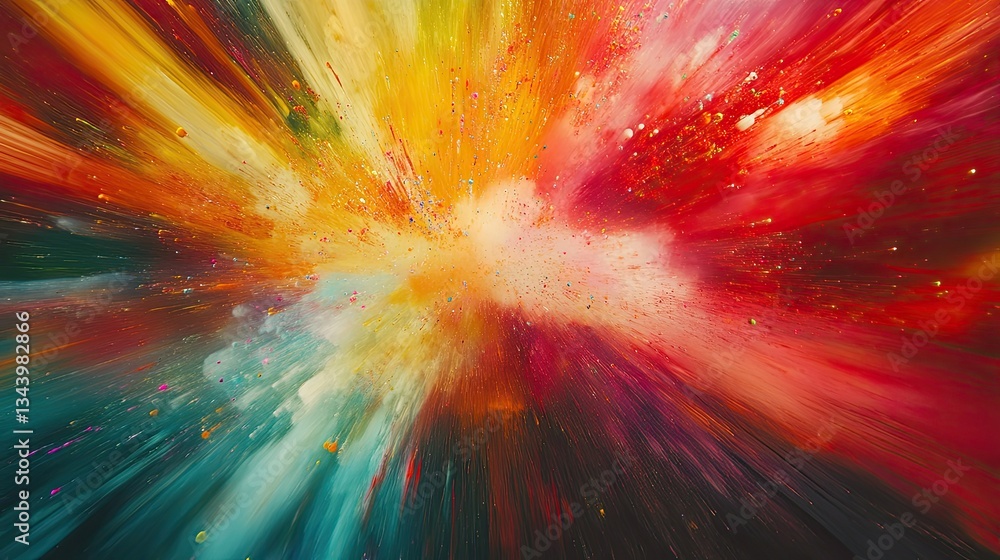 Aufkleber vibrant explosion of color in abstract artistic style display