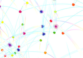 Abstract Colorful Network Connection