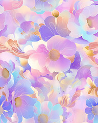 Creative 2D Doodle seamless pattern Floral or flower Illustrations