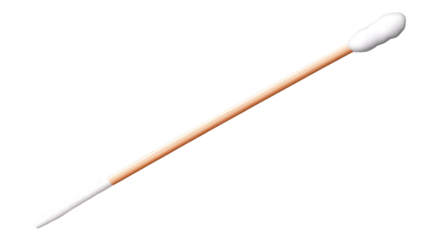Cotton Swab Closeup: A detailed, close-up shot of a classic cotton swab, highlighting its delicate design and simple utility, perfect for healthcare and hygiene-related themes.