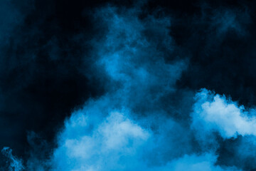 Atmospheric smoke, abstract color background, close-up, Blue