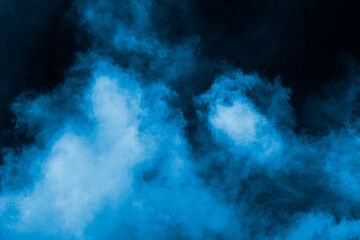 Atmospheric smoke, abstract color background, close-up, Blue