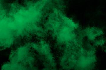 Atmospheric smoke, abstract color background, close-up, GREEN