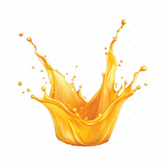 abstract 3d orange or mango juice crown splash in different style isolated on white background 