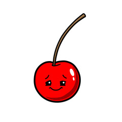 Cute lychee fruit characters with different smile expressions