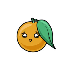 cartoon orange fruit smiling widely