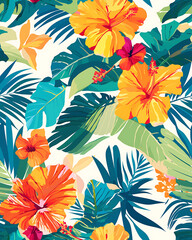 Naklejka premium Creative 2D Doodle seamless pattern Floral or flower Illustrations