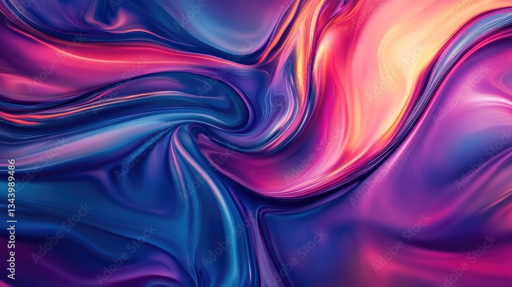 Poster vibrant abstract wave pattern with smooth flowing colors and textures