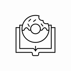 Donut sweet book icon vector sign