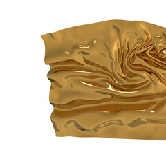 Golden waves of silk shimmering and luxurious
