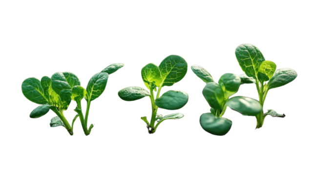 The Serene Growth: A close-up capture of verdant sprouts emerging, symbolizing life's nascent phase, their forms a testament to nature's resilience.