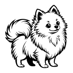 Obraz premium Cute Cartoon Pomeranian Dog Illustration