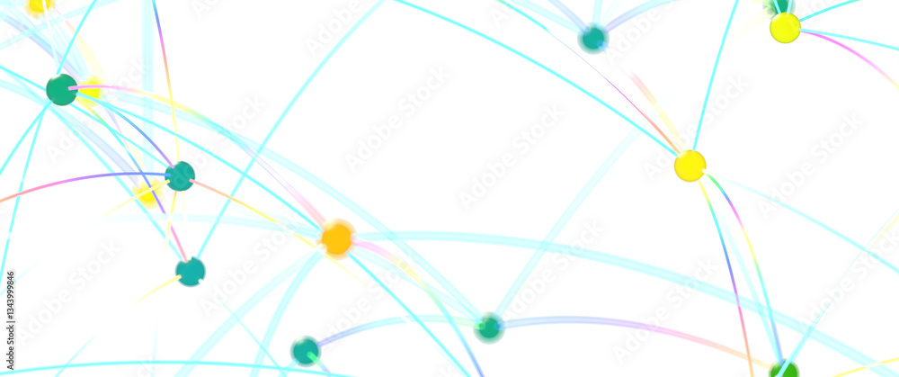 Aufkleber abstract network connection with colorful lines
