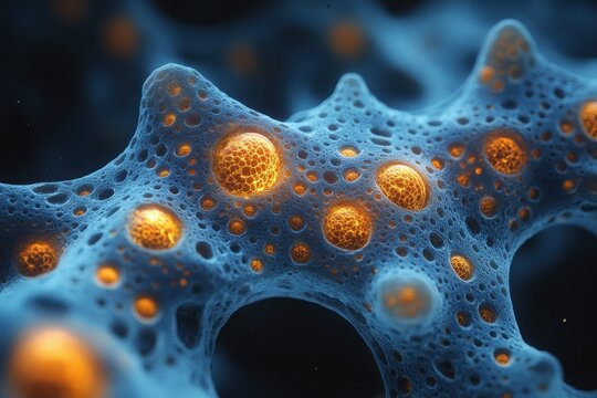 Microscopic View of Terrestrial Orchid Seeds with Golden-Yellow Nuclei