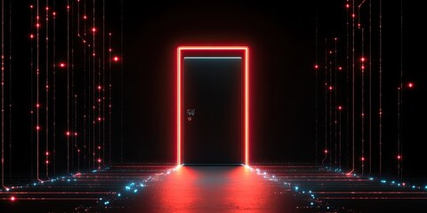 Neon Gateway to the Digital Realm