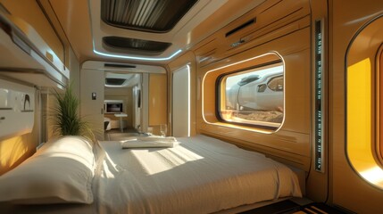 Fototapeta premium Streamlined interiors are visually pleasing.