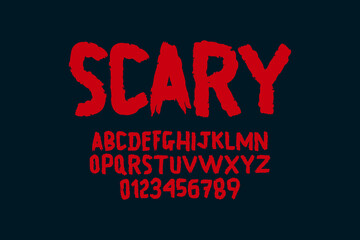 vector of modern and stylized brush alphabet and numbers. handdrawn alphabet set. youth style letter and typography