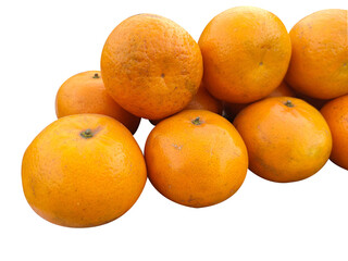 Fresh oranges with a vibrant color and textured peel isolated on a white background, showcasing their juicy, citrusy goodness