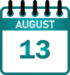 August 13 Calendar Image – Important Dates, Events, and Holidays