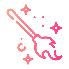 Naklejka premium magic broom gradient icon