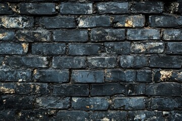 Naklejka premium aged dark brick wall with rustic textures and weathered details. gritty urban vibe. background for architectural projects, grunge designs, industrial concept