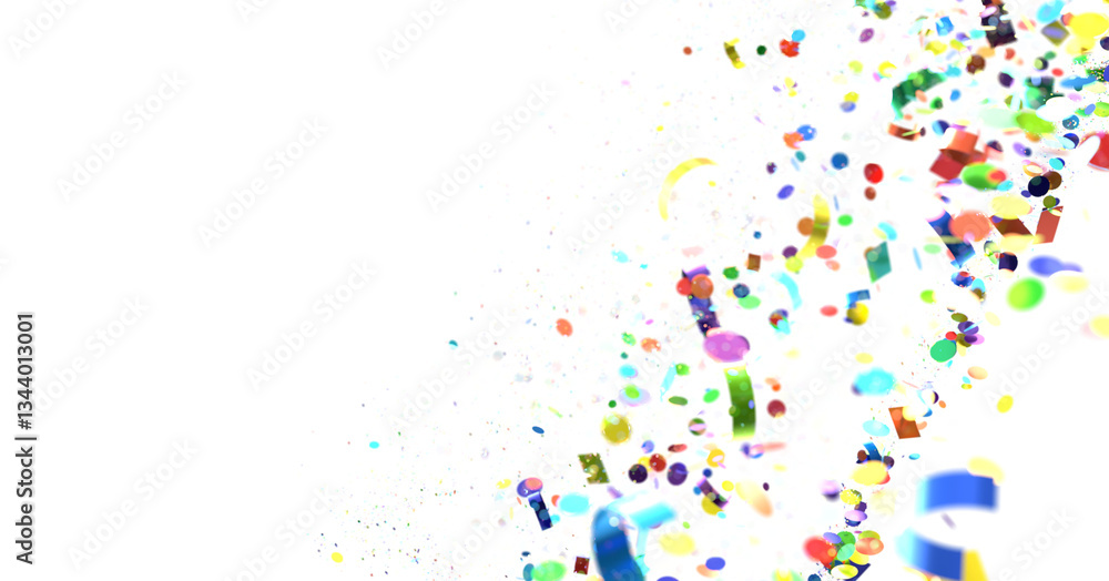 Poster sunburst and colorful confetti background frame illustration