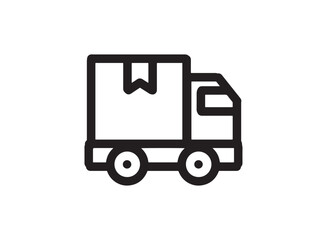 Set icon of an Black Friday Outline Delivery Truck