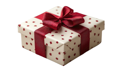 Gift of Celebration: A beautifully wrapped gift box with a red bow, expressing generosity and joyful celebrations. This image is perfect for representing the act of giving or receiving.